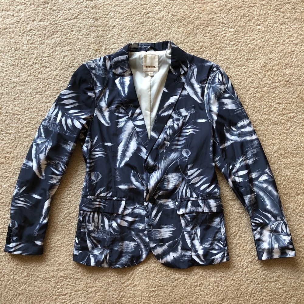 Diesel tropical print suit jacket